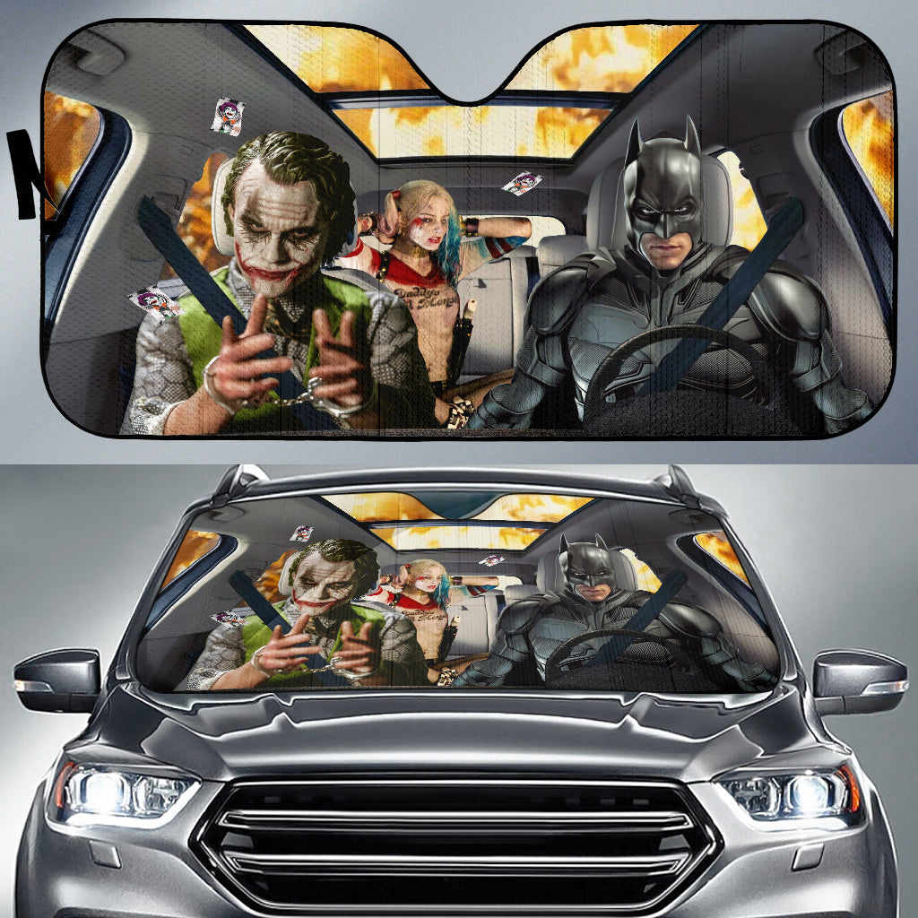 Batman Joker And Harley Quinn Car Auto Sunshades Nearkii