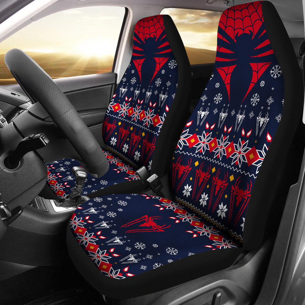 Spider Man Christmas Style Premium Custom Car Seat Covers Decor Protectors Nearkii