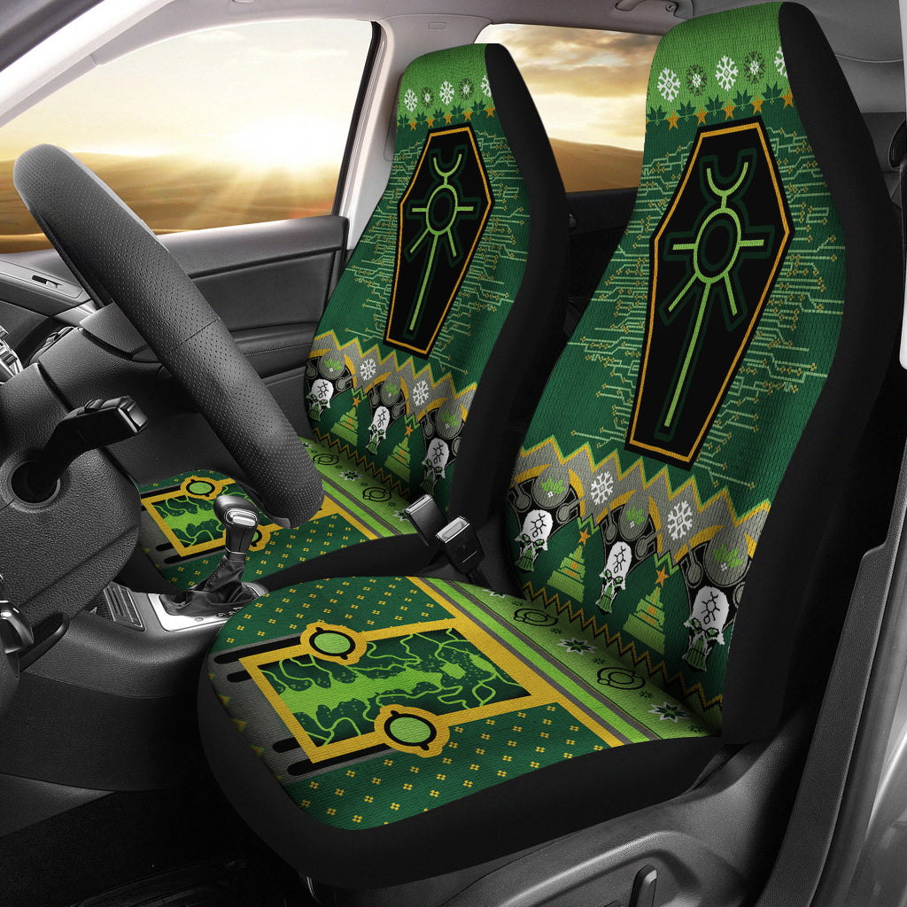 Christmas Warhammer 40k Christmas Green Premium Custom Car Seat Covers Decor Protectors Nearkii