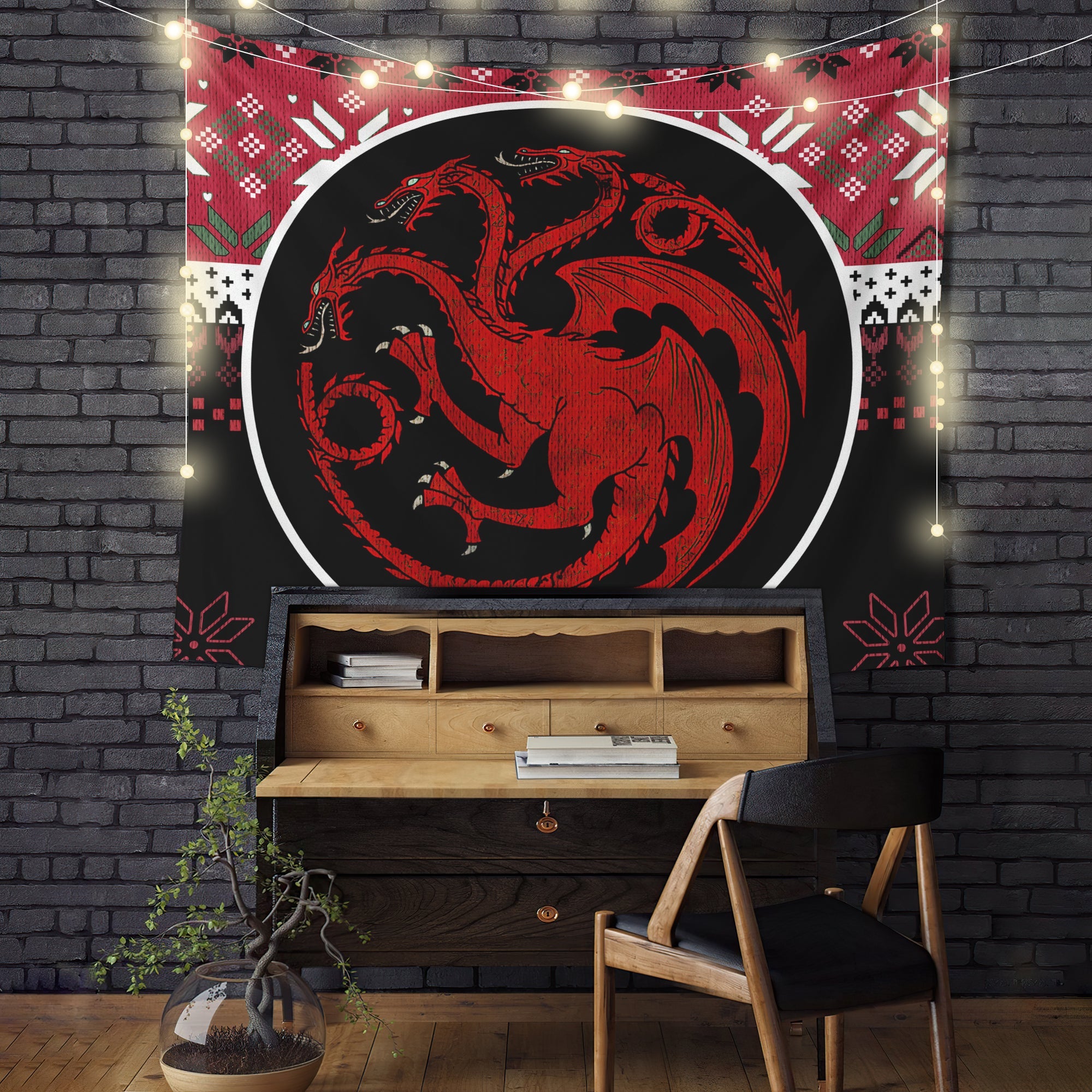 Game Of Thrones Stark Targaryen Christmas Tapestry Room Decor Nearkii