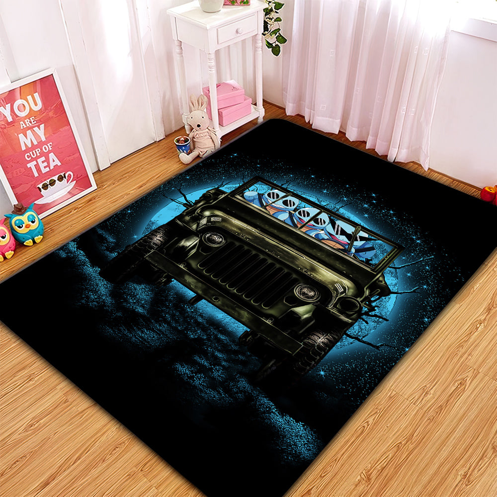 Squirtle Gangster Pokemon Ride Jeep Funny Anime Moonlight Rug Carpet ...