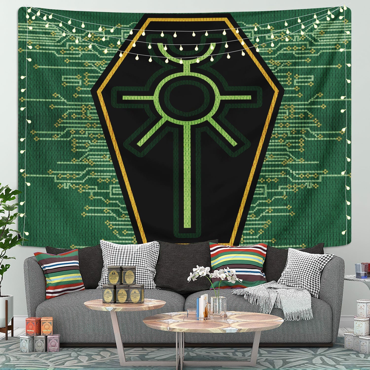 Warhammer 40k Christmas Green Tapestry Room Decor Nearkii