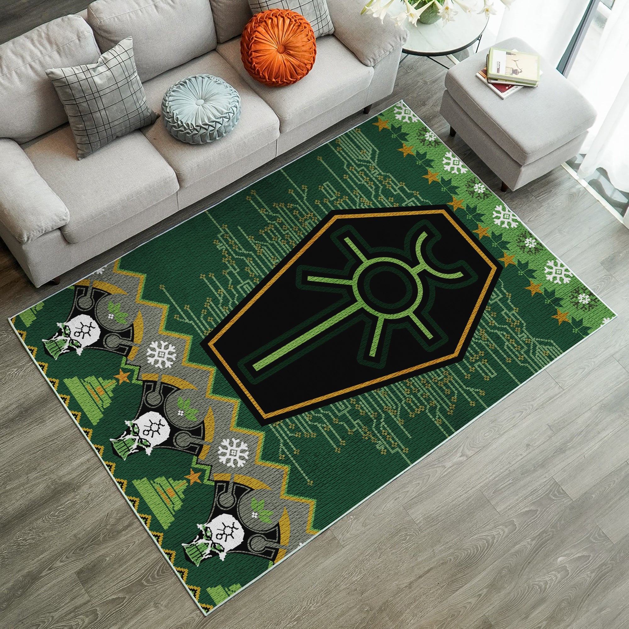 Warhammer 40k Christmas Green Christmas Rug Carpet Rug Home Room Decor - Nearkii