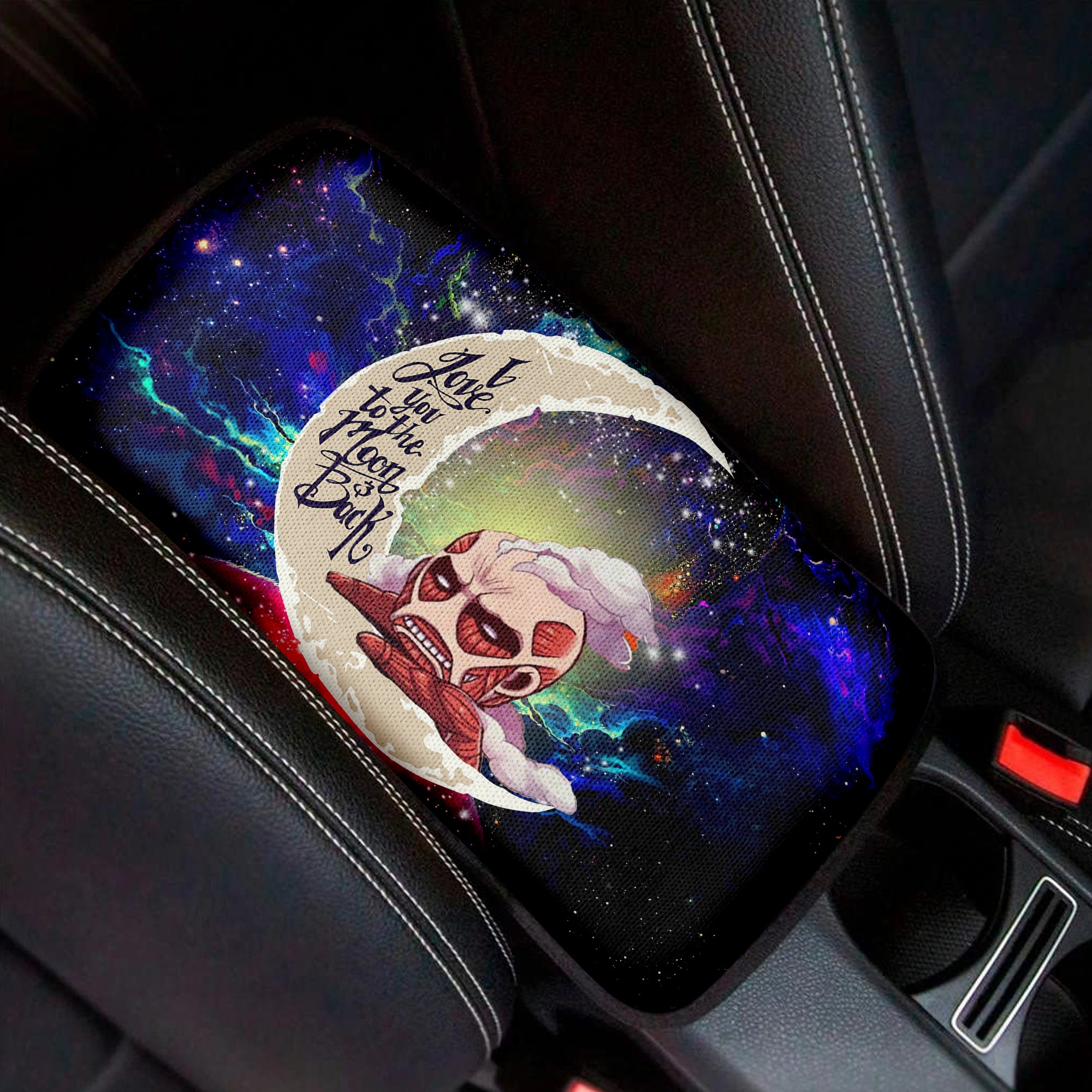 Attack On Titan Love To Moon Back Galaxy Premium Custom Armrest Center Console Cover Car Accessories Nearkii