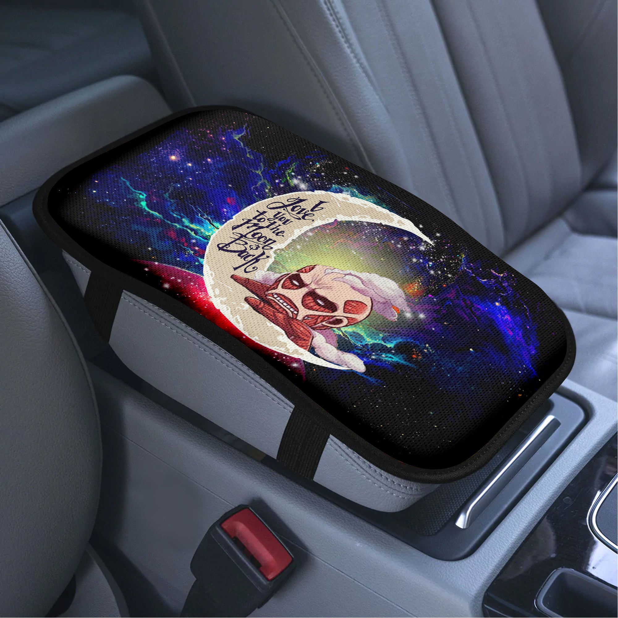 Attack On Titan Love To Moon Back Galaxy Premium Custom Armrest Center Console Cover Car Accessories Nearkii
