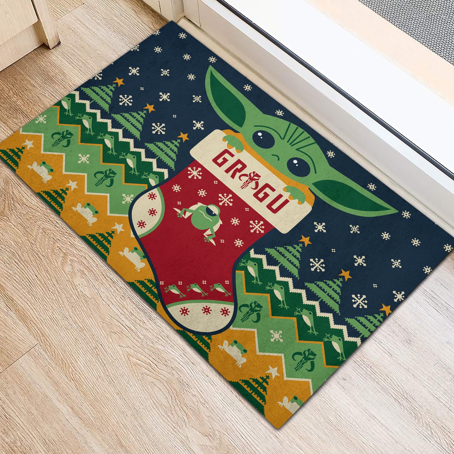 Baby Yoda Christmas Cute Doormat Home Decor Nearkii