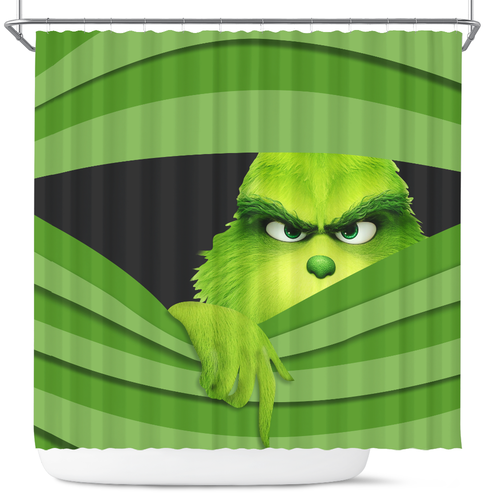 Grinch Funny Hide Christmas Shower Curtain - Nearkii