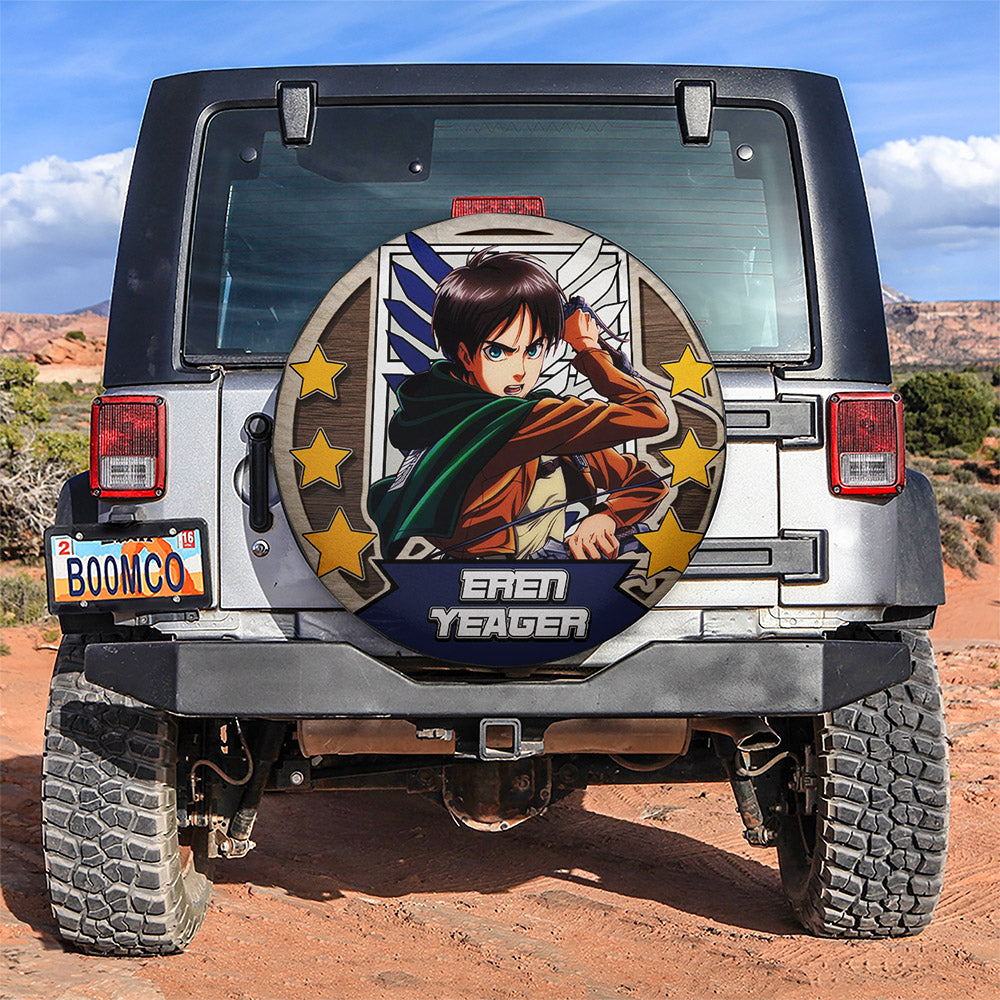 Attack On Titan Eren Yeager Jeep Car Spare Tire Covers Gift For Campers Nearkii