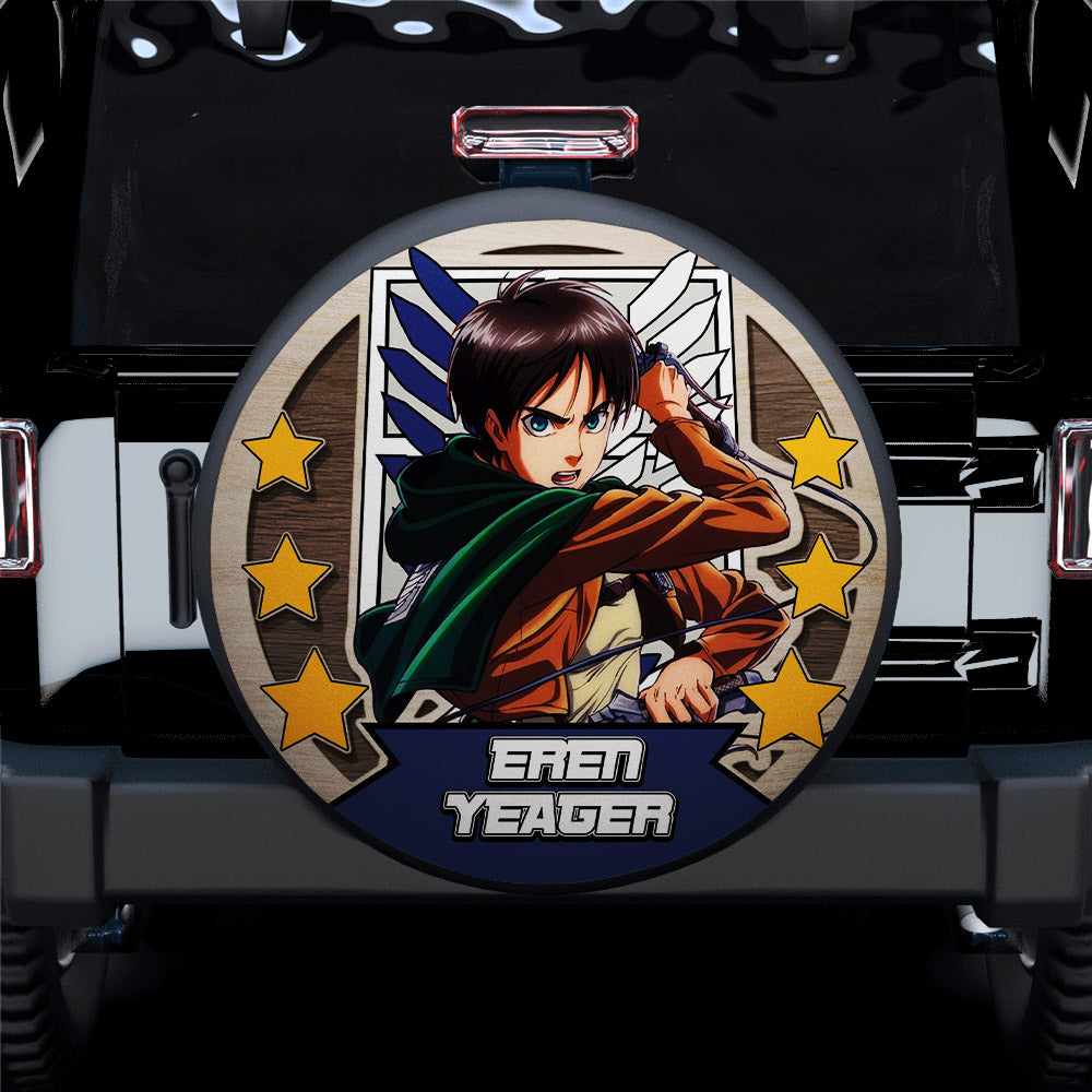Attack On Titan Eren Yeager Jeep Car Spare Tire Covers Gift For Campers Nearkii