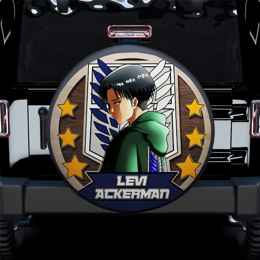 Attack On Titan Levi Ackerman Jeep Car Spare Tire Covers Gift For Campers Nearkii