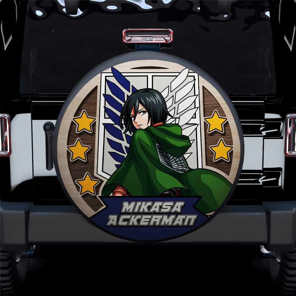 Attack On Titan Mikasa Ackerman Jeep Car Spare Tire Covers Gift For Campers Nearkii
