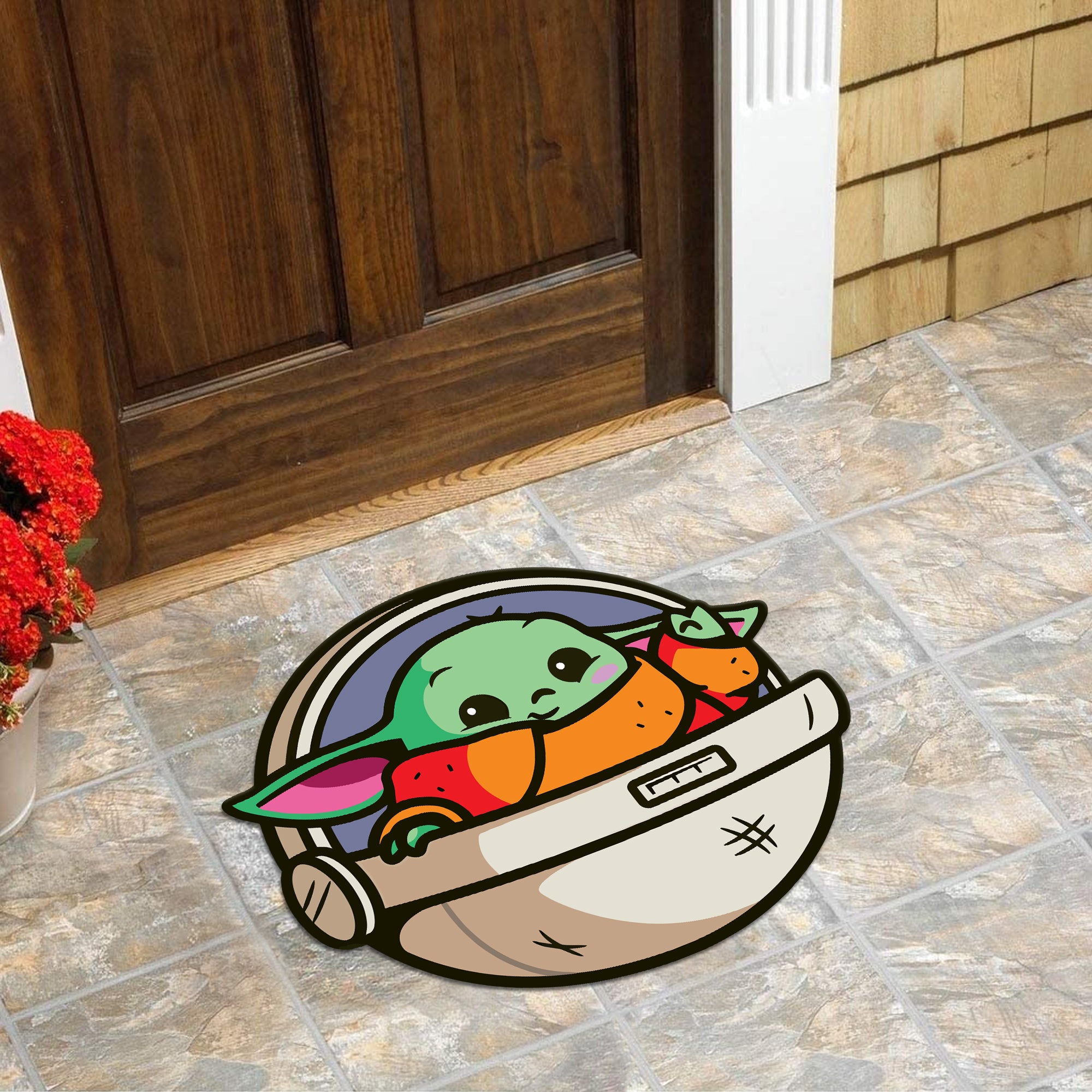 Baby Yoda Custom Shape Rubber Doormat Home Decor Nearkii