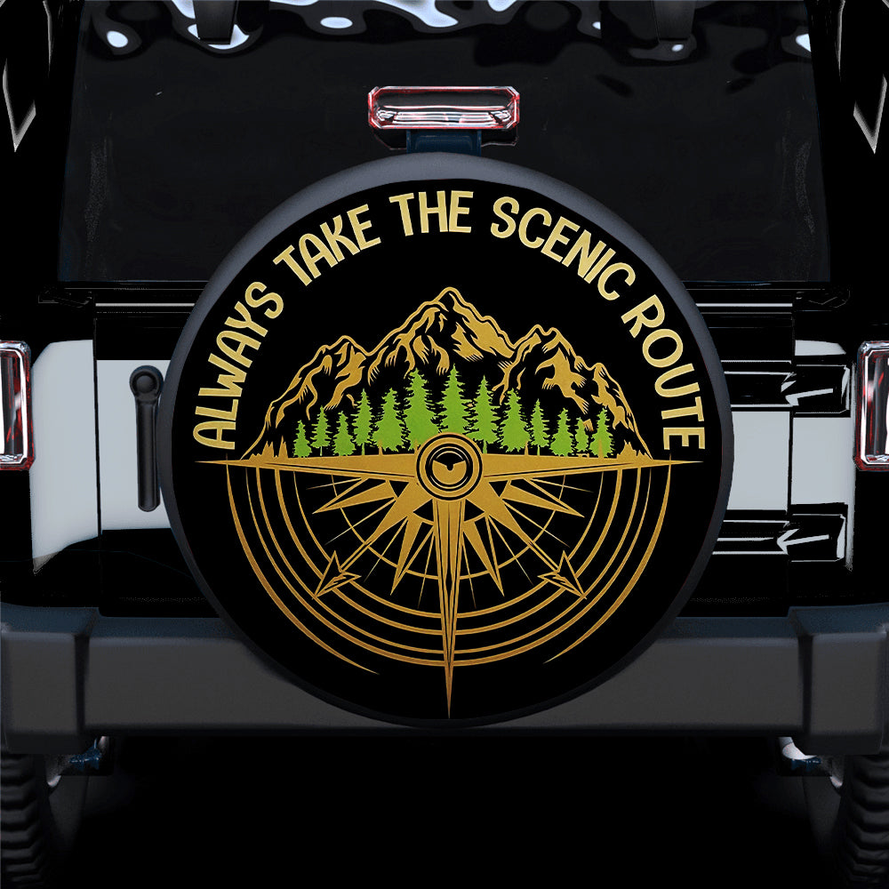 Always Take The Scenic Route Jeep Car Spare Tire Covers Gift For Campers Nearkii