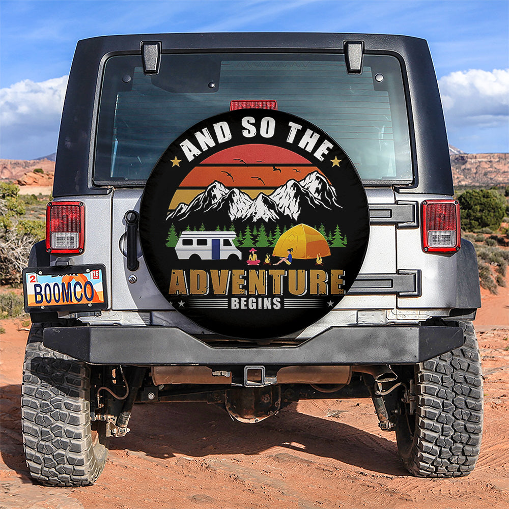 And So The Aventure Begins Jeep Car Spare Tire Covers Gift For Campers Nearkii