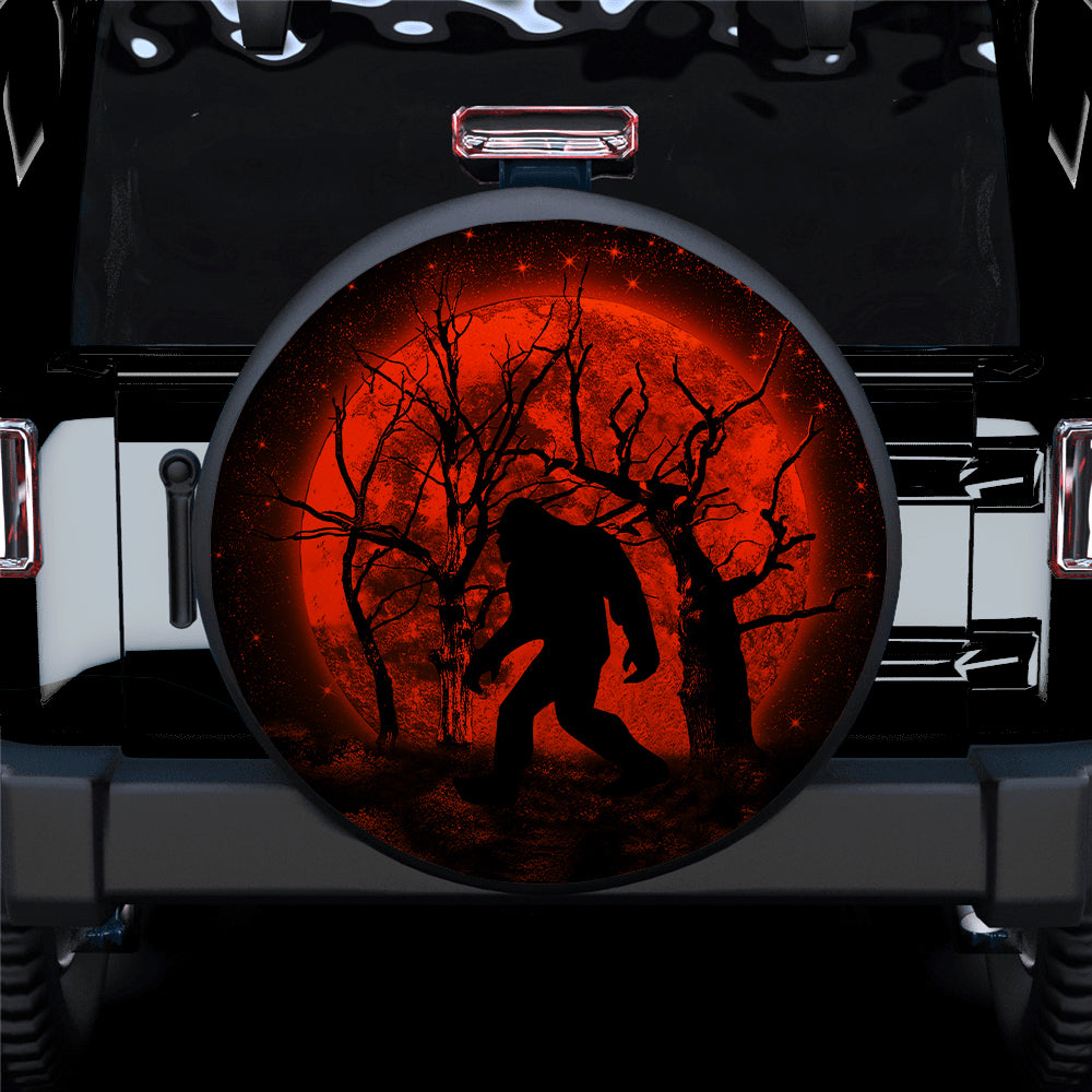 Bigfoot Silhouette Moonlight Jeep Car Spare Tire Covers Gift For Campers Nearkii