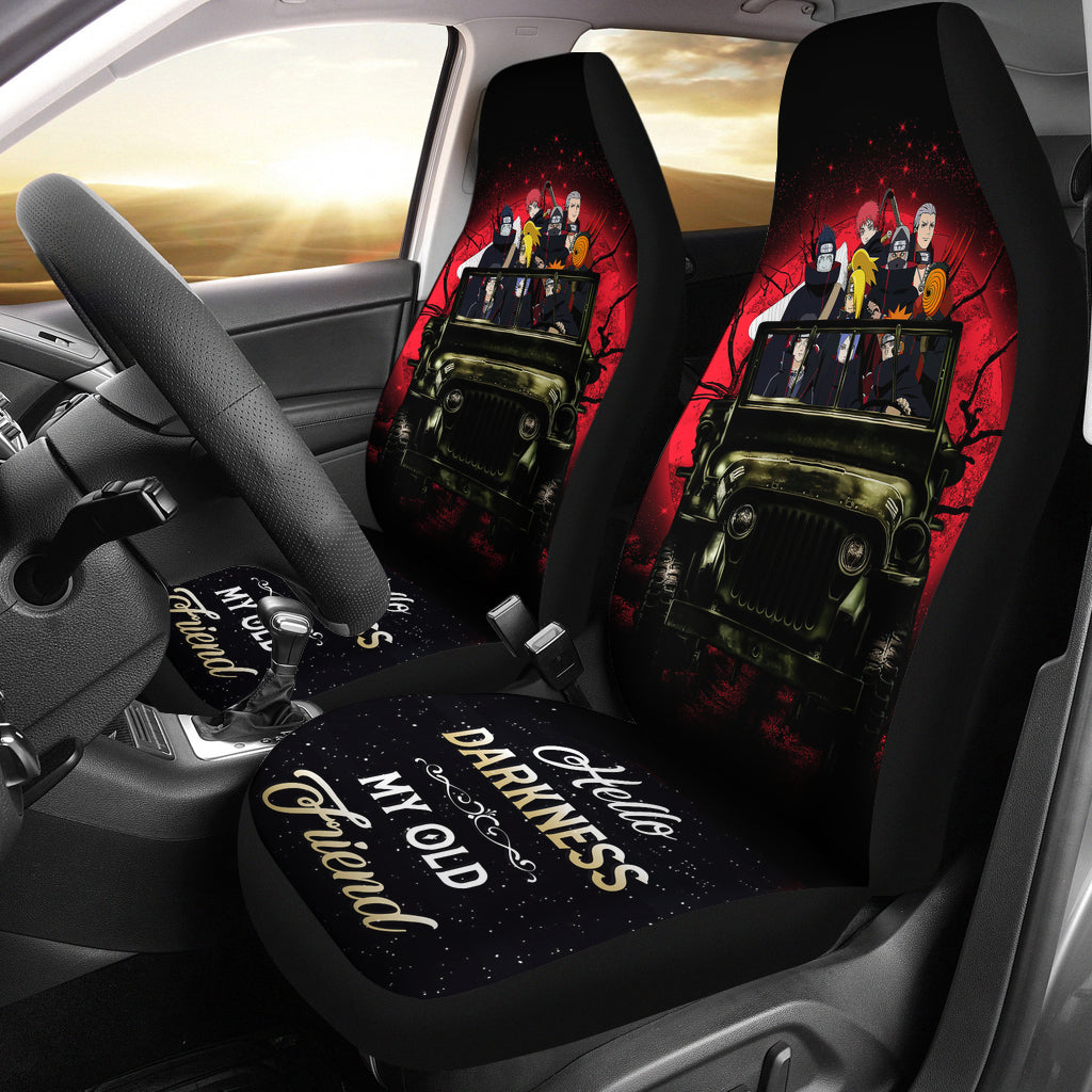 Akatsuki Team Ride Jeep Funny Naruto Anime Moonlight Halloween Premium Custom Car Seat Covers Decor Protectors Nearkii
