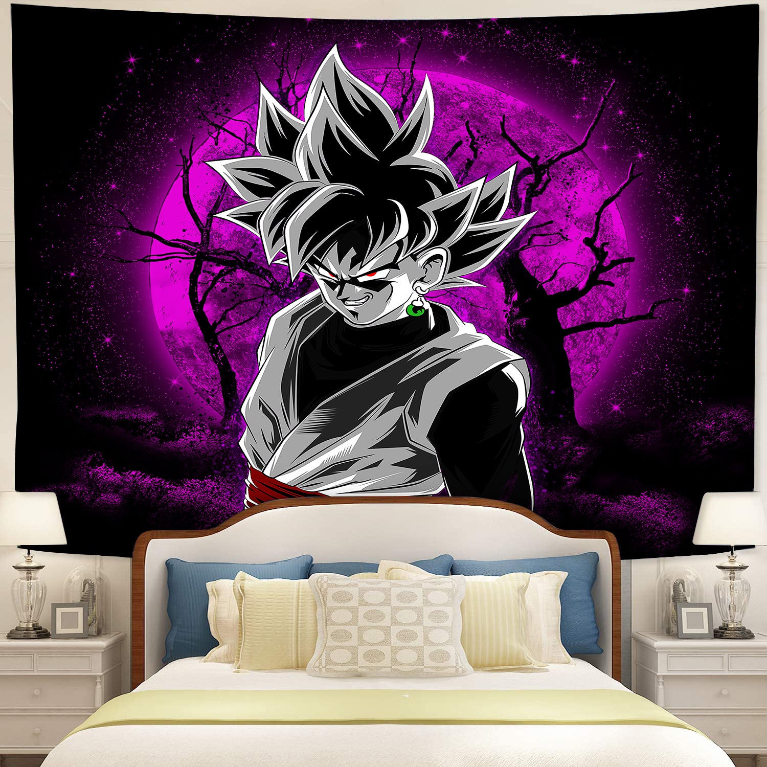 Goku Black Moonlight Tapestry Room Decor Nearkii