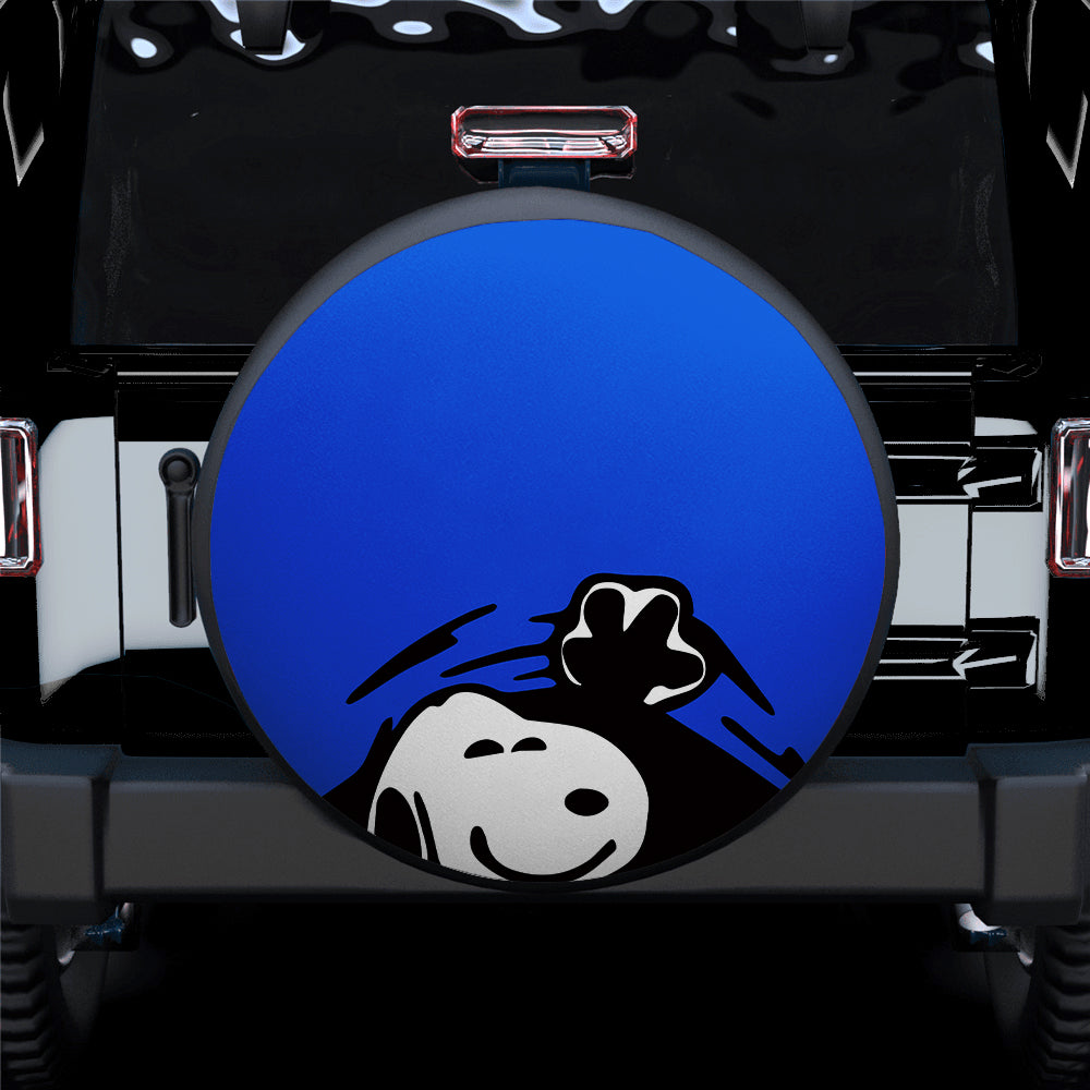 Blue Snoopy Peek A Boo Funny Jeep Car Spare Tire Covers Gift For Campers Nearkii