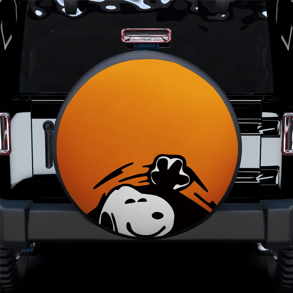Orange Snoopy Peek A Boo Funny Jeep Car Spare Tire Covers Gift For Campers Nearkii