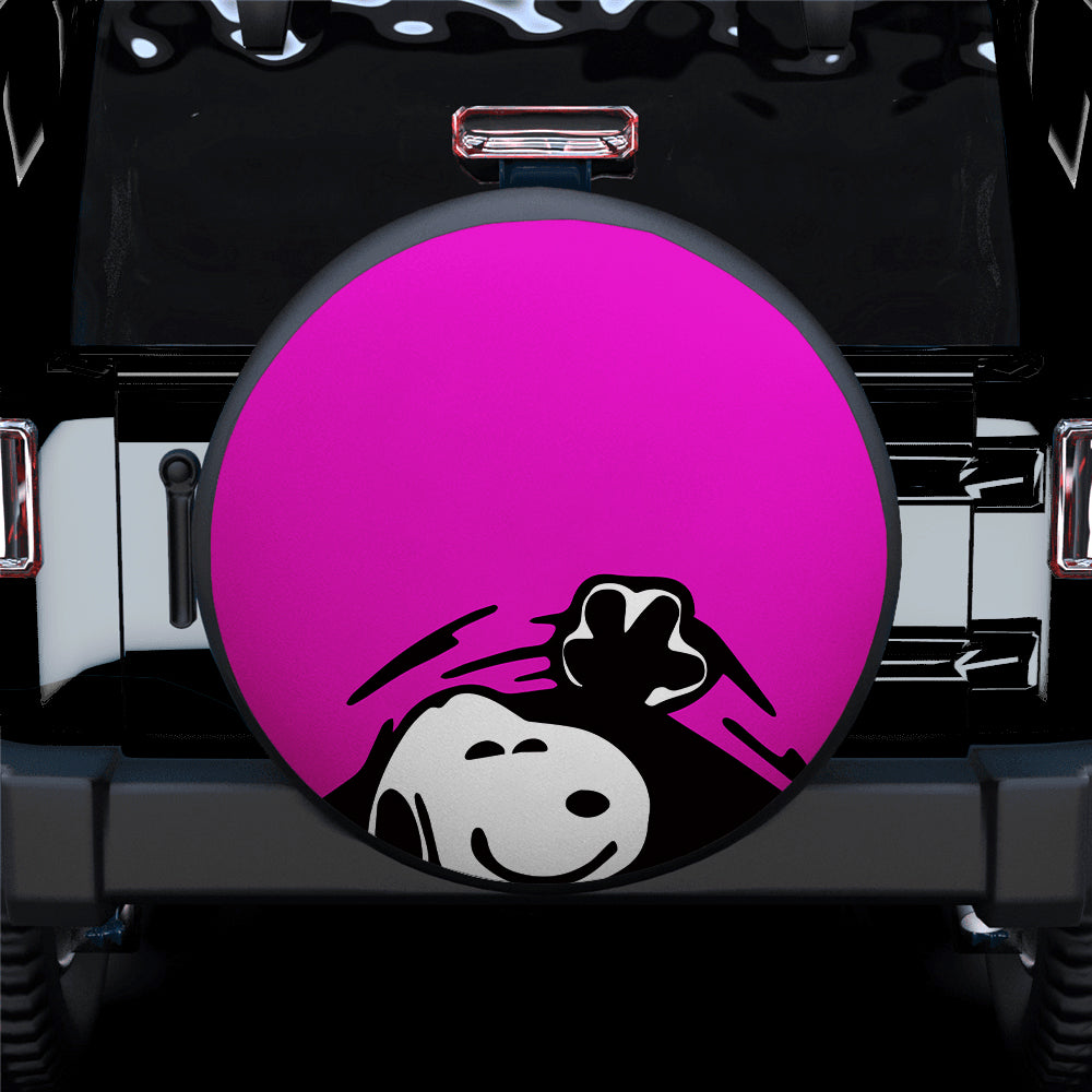 Pink Snoopy Peek A Boo Funny Jeep Car Spare Tire Covers Gift For Campers Nearkii
