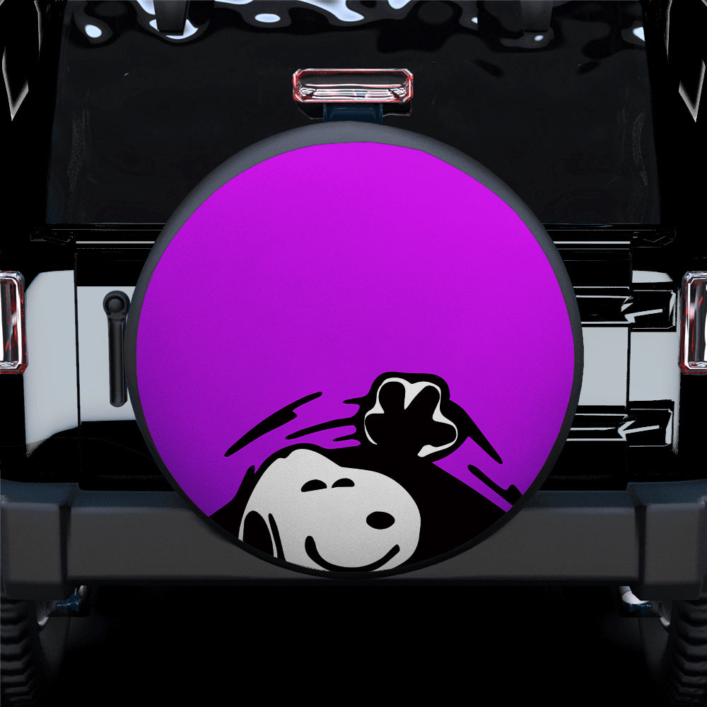 Purple Snoopy Peek A Boo Funny Jeep Car Spare Tire Covers Gift For Campers Nearkii