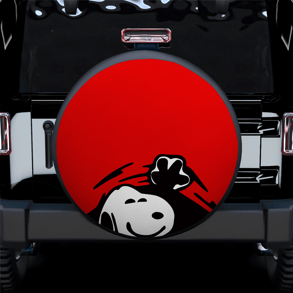 Red Snoopy Peek A Boo Funny Jeep Car Spare Tire Covers Gift For Campers Nearkii