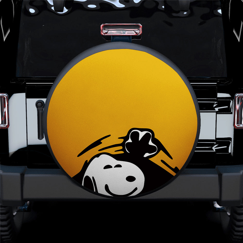 Yellow Snoopy Peek A Boo Funny Jeep Car Spare Tire Covers Gift For Campers Nearkii
