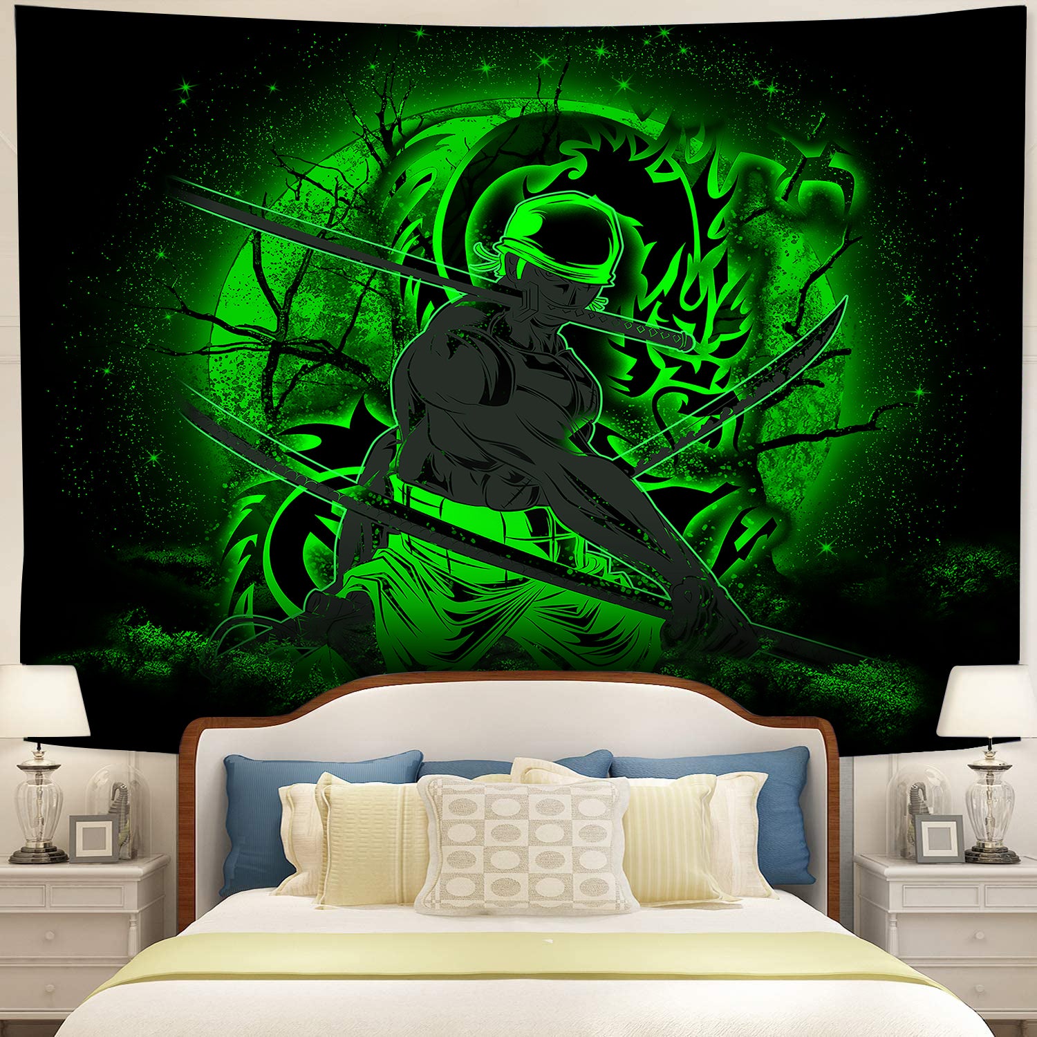 Zoro One Piece Moonlight Tapestry Room Decor Nearkii