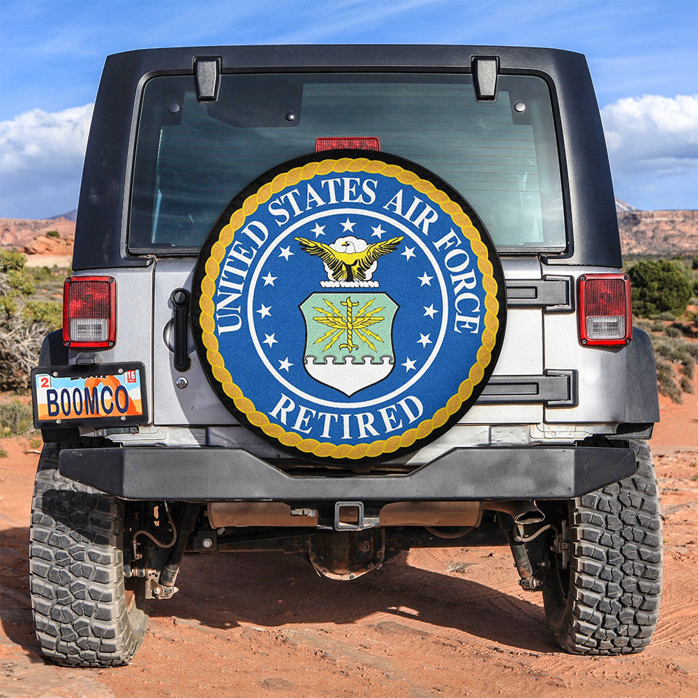 U.S Air Force Retired Jeep Car Spare Tire Covers Gift For Campers Nearkii