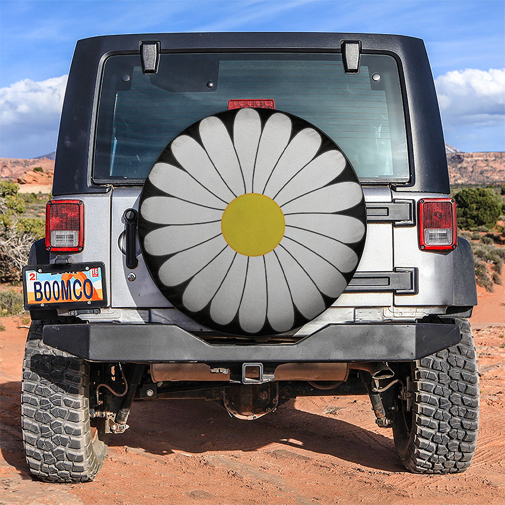 Beautiful Daisy Flower Jeep Car Spare Tire Covers Gift For Campers Nearkii