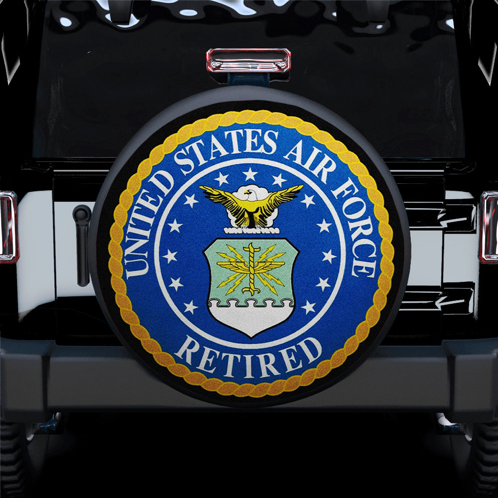 U.S Air Force Retired Jeep Car Spare Tire Covers Gift For Campers Nearkii