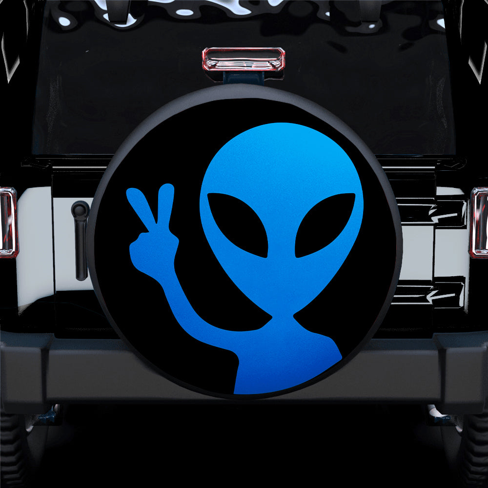 Alien Say Hi Blue Jeep Car Spare Tire Covers Gift For Campers Nearkii