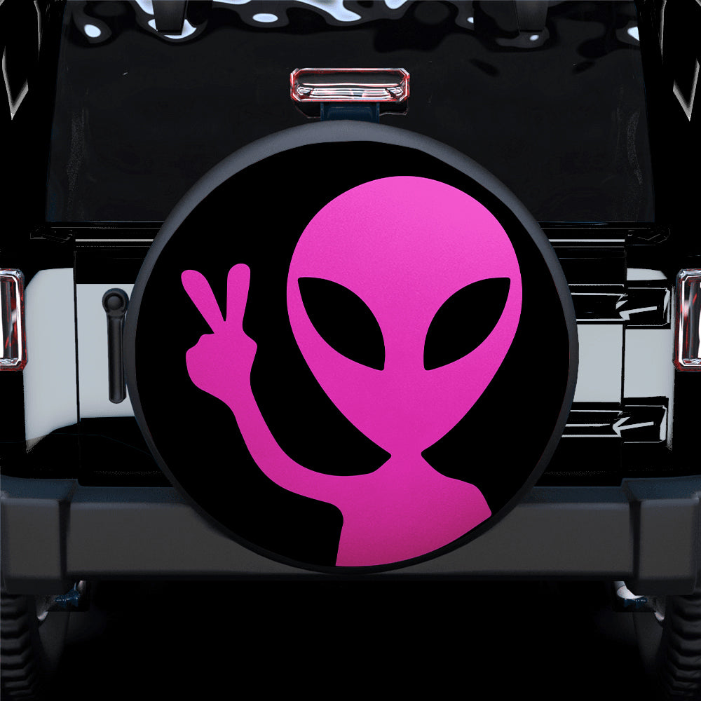 Alien Say Hi Pink Jeep Car Spare Tire Covers Gift For Campers Nearkii