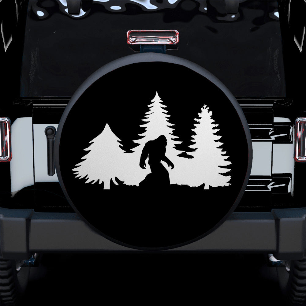 Bigfoot Walking Silhouette Jeep Car Spare Tire Covers Gift For Campers Nearkii