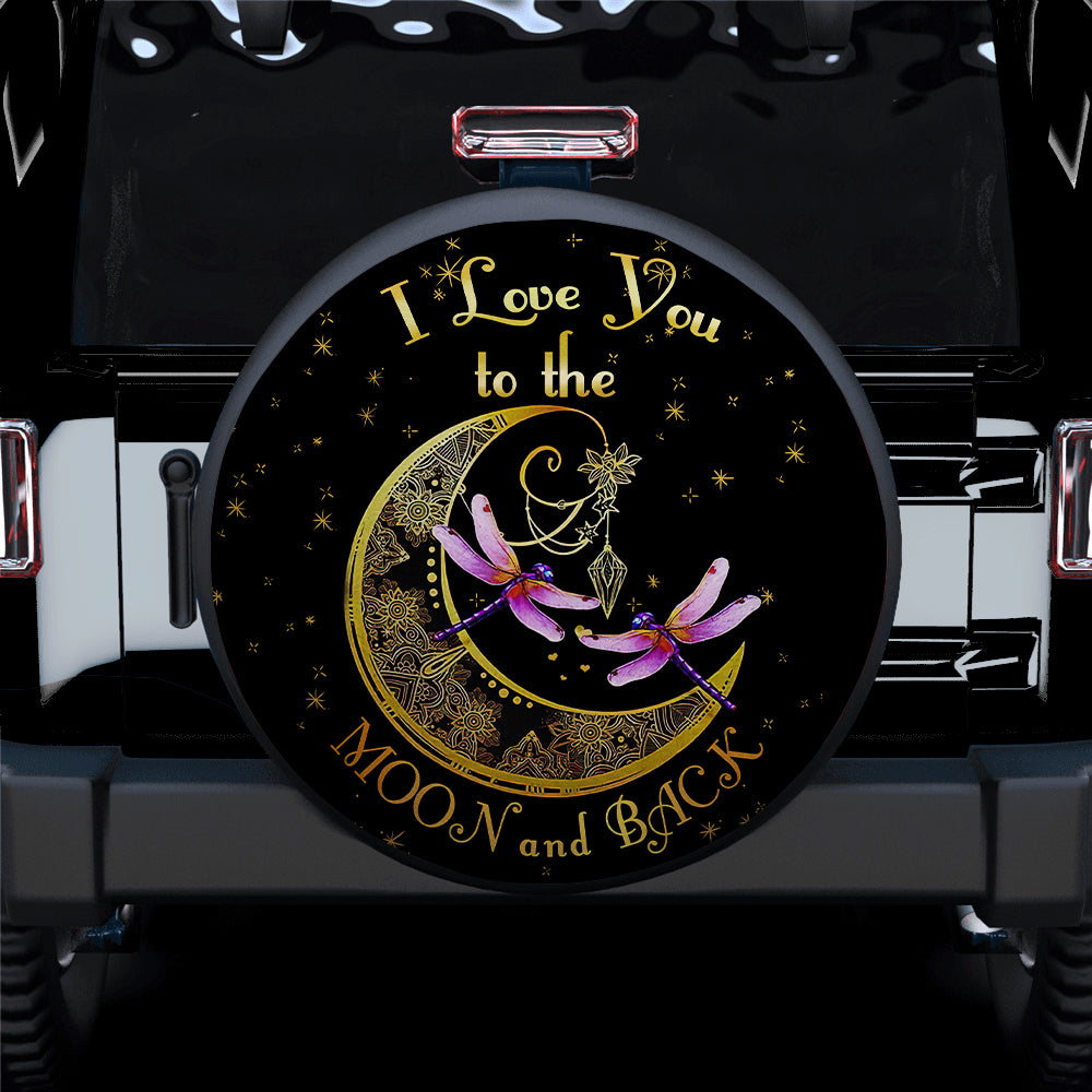 Dragonfly Love To The Moon Jeep Car Spare Tire Covers Gift For Campers Nearkii