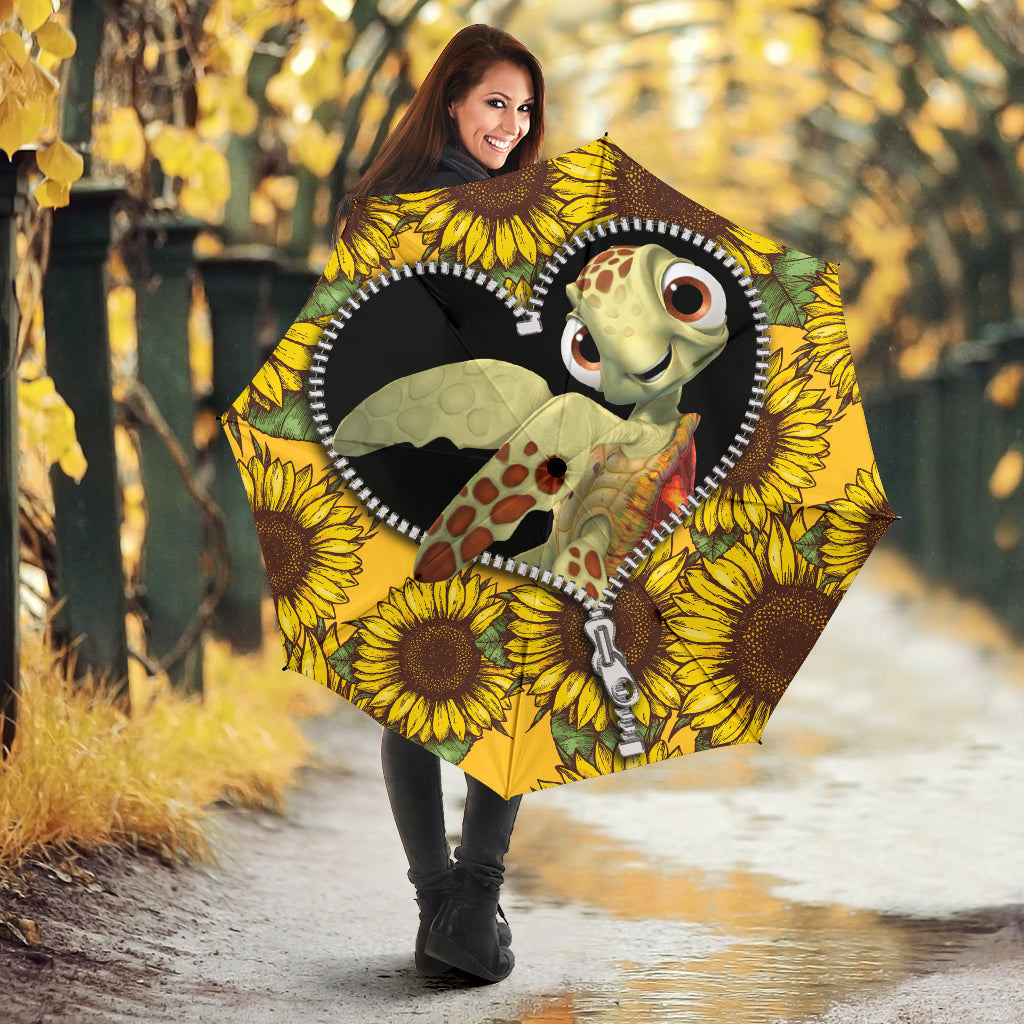 Turtle Sunflower Zipper Umbrella Nearkii