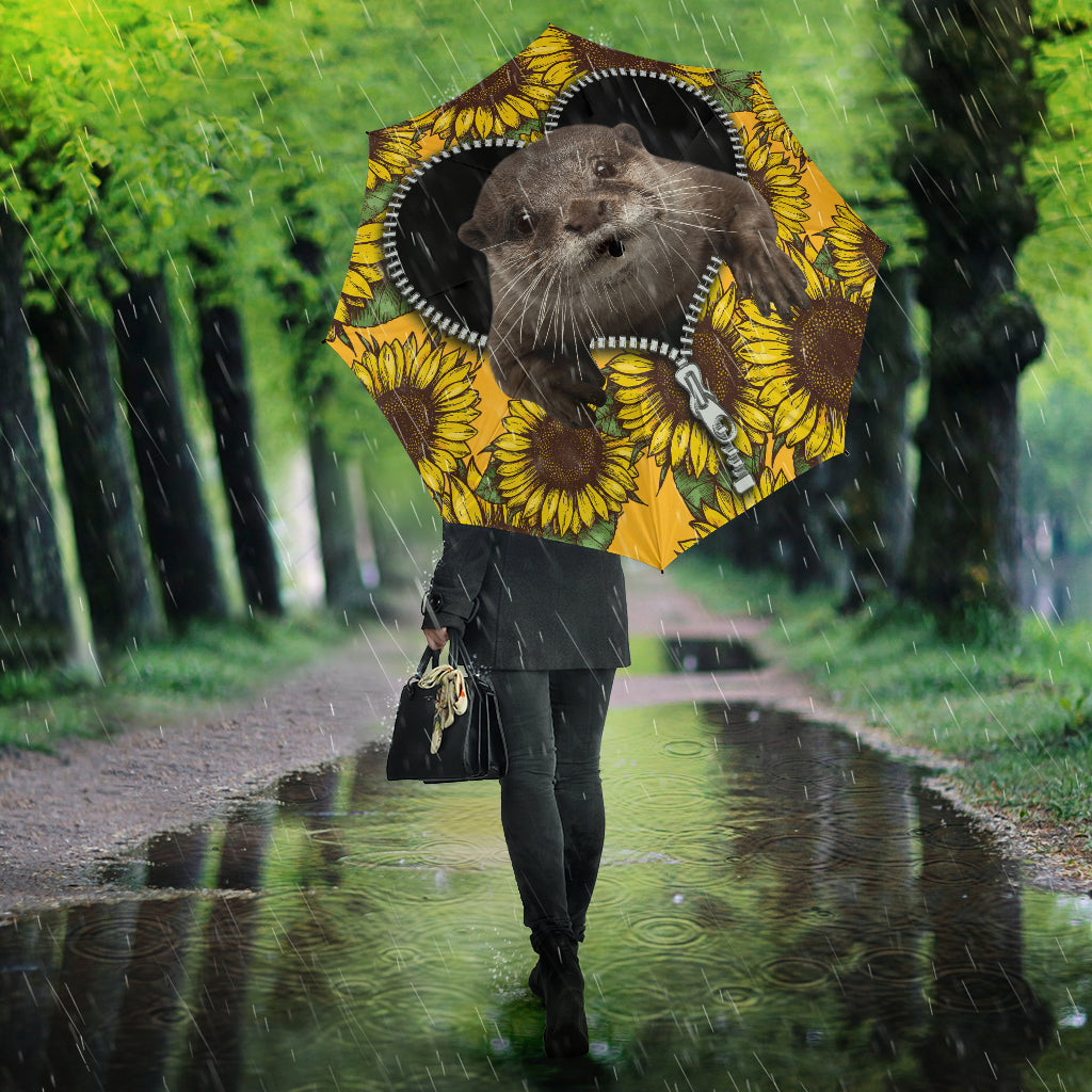 Beaver Sunflower Zipper Umbrella Nearkii