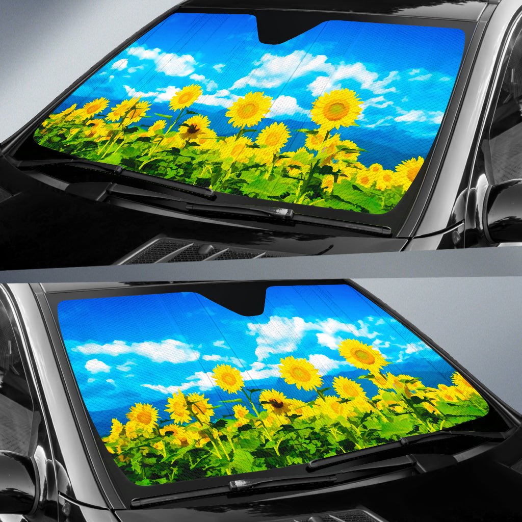 Sunflower Painting Car Auto Sunshades Nearkii