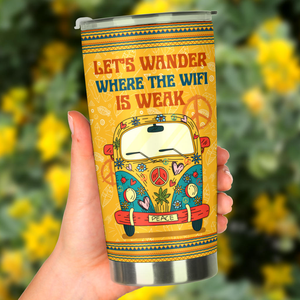 Best Hippie Van Personalized Yellow Tumbler - Nearkii