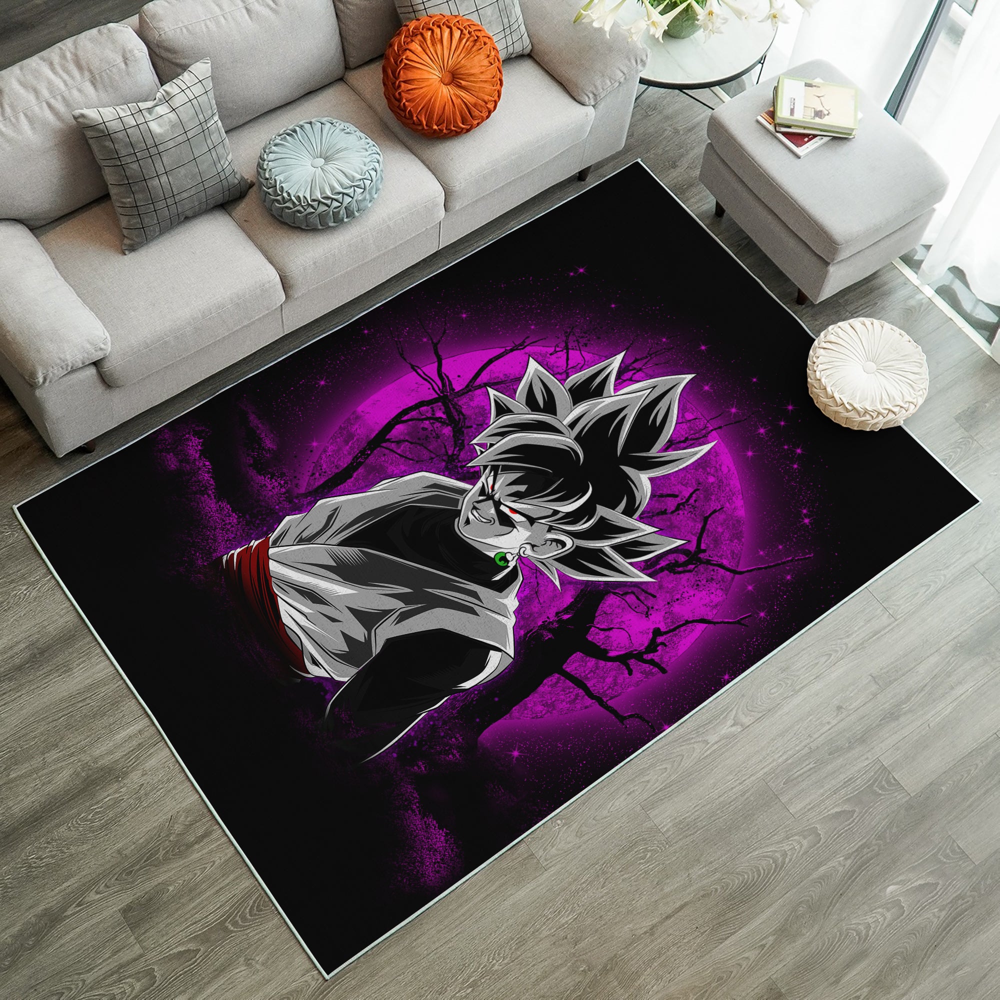 Goku Black Moonlight Rug Carpet Rug Home Room Decor Nearkii