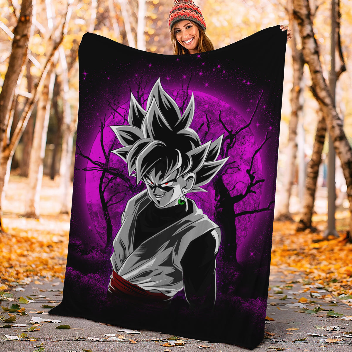 Goku Black Moonlight Premium Blanket Nearkii
