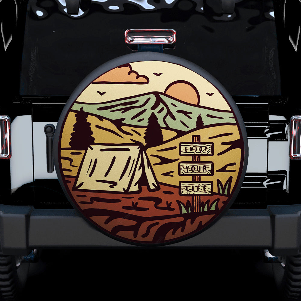 Chill Enjoy Your Life Jeep Car Spare Tire Covers Gift For Campers Nearkii