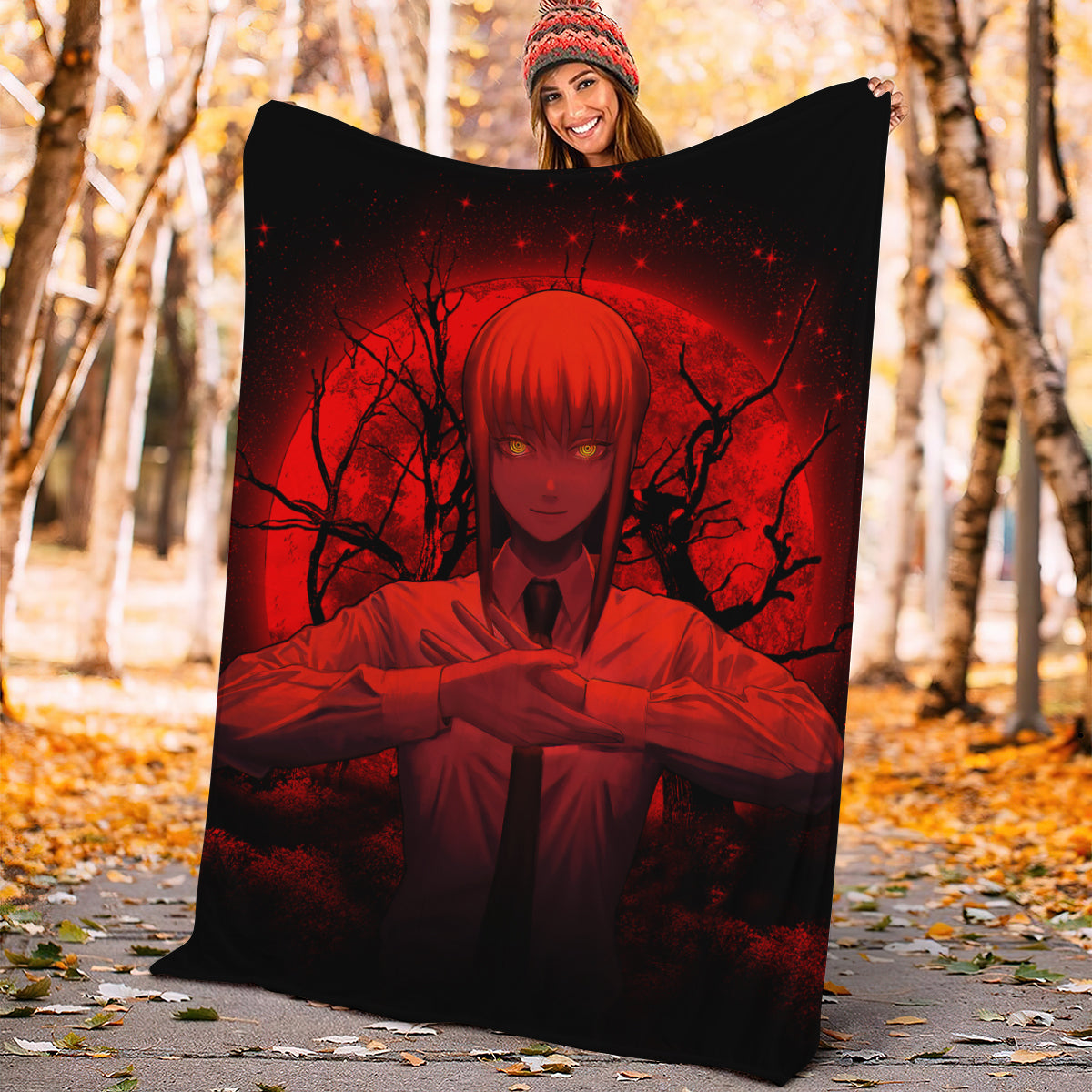 Makima Chainsaw Man Anime Moonlight Premium Blanket Nearkii
