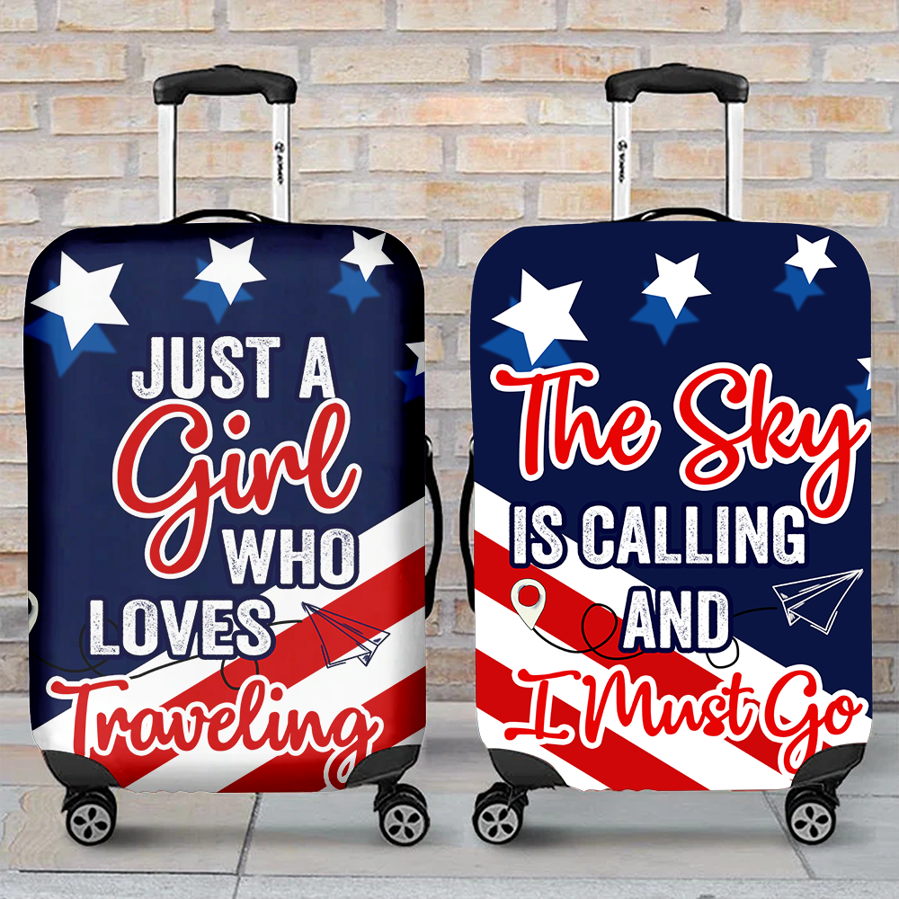 Just A Girl Who Loves Traveling Luggage Cover Suitcase Protector Nearkii